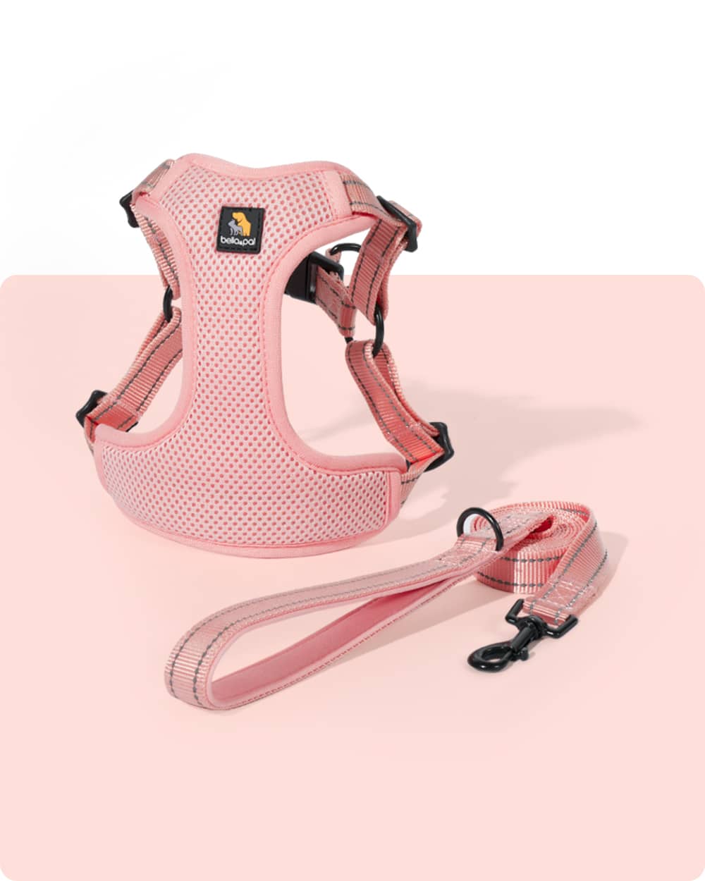 OxyMesh Flexi Step-in Harness and Leash Set - Coral Pink
