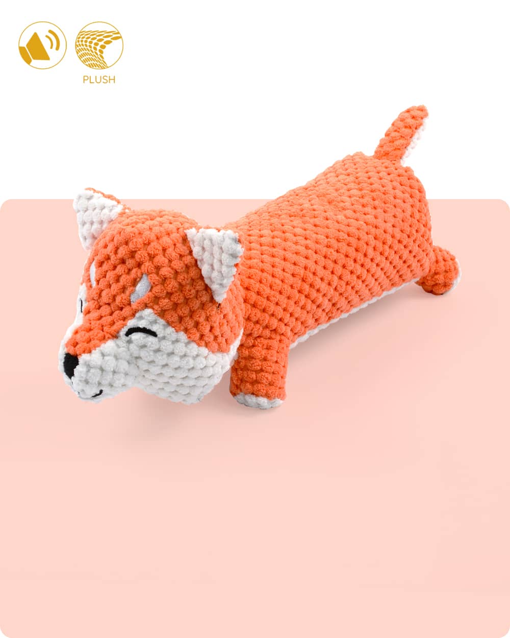Plush Squeaky Dog Toy - Fox