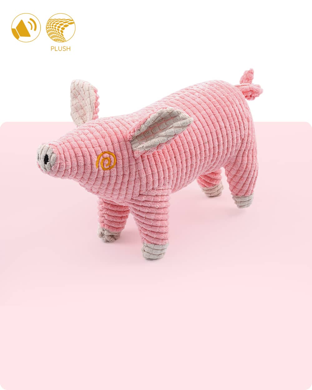 Plush Squeaky Dog Toy - Pink Pig