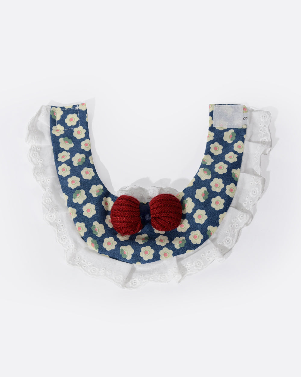 Velcro Ruffled Hem Floral Bib - Bowknot