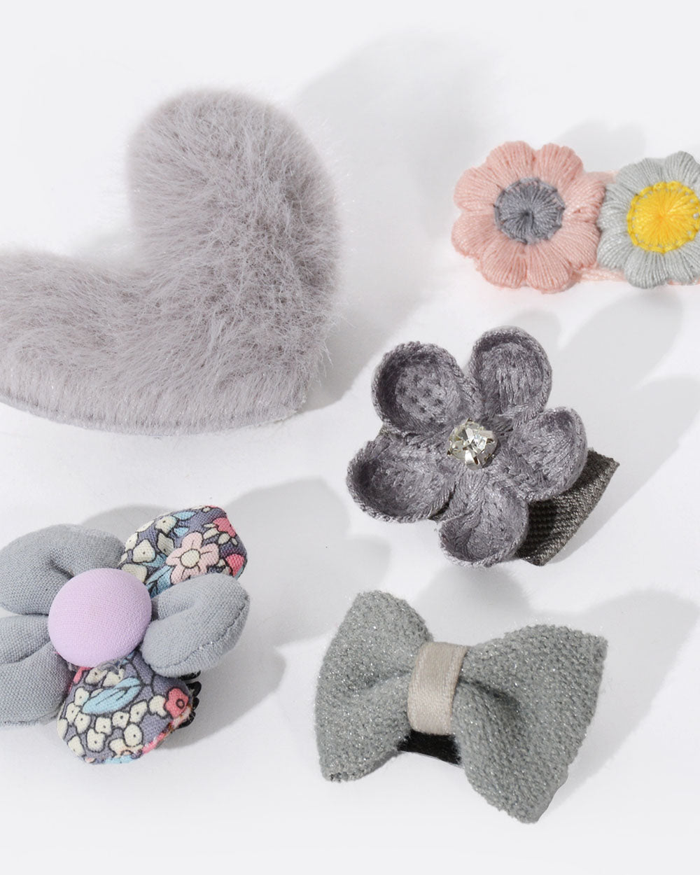 Dog Snap Hair Clips - Grey Glam