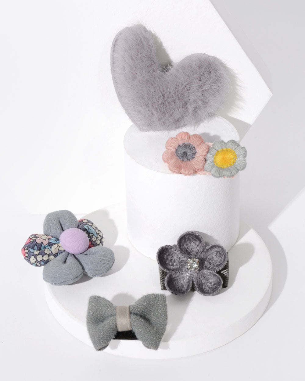 Dog Snap Hair Clips - Grey Glam