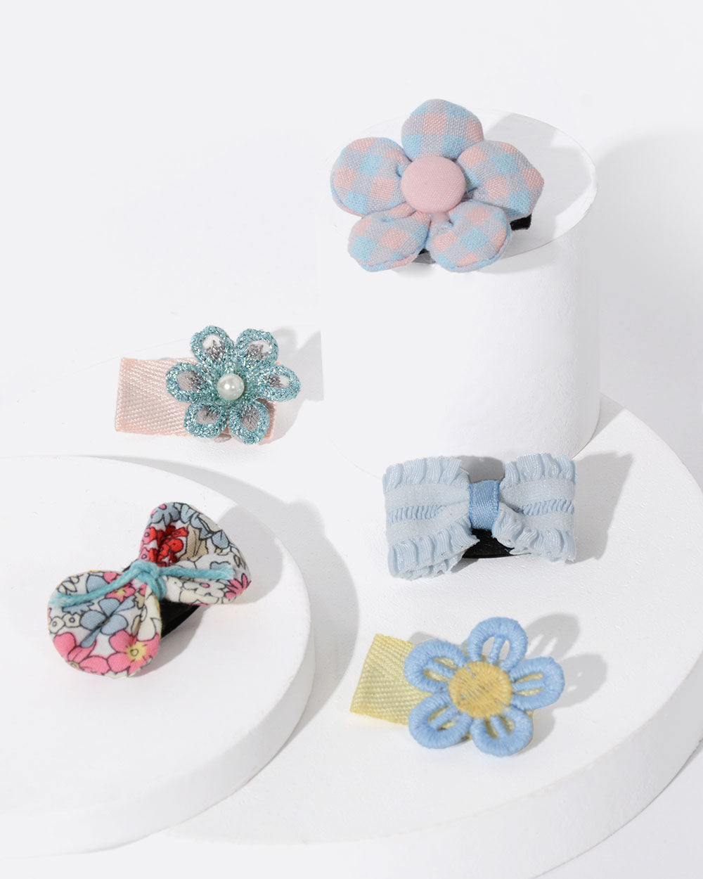 Dog Snap Hair Clips - Blue Blossom