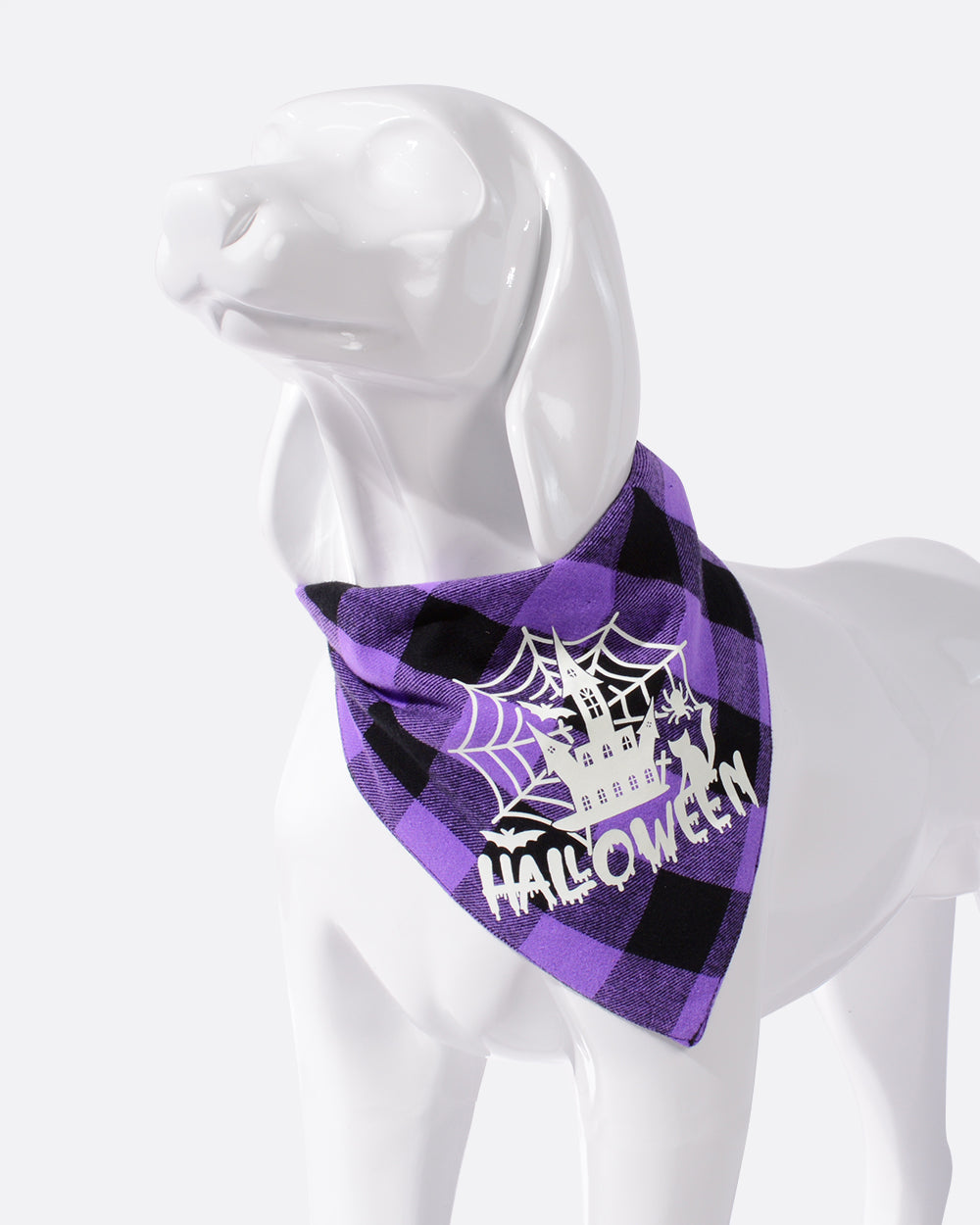 Halloween Luminous Bandana - Purple Plaid