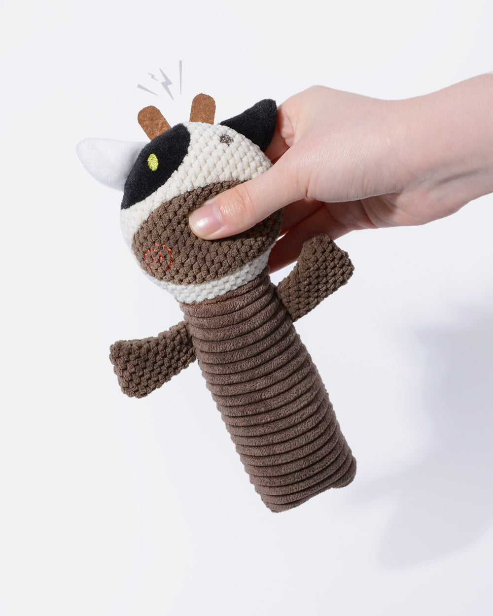 Plush Squeaky Dog Toy - Cow