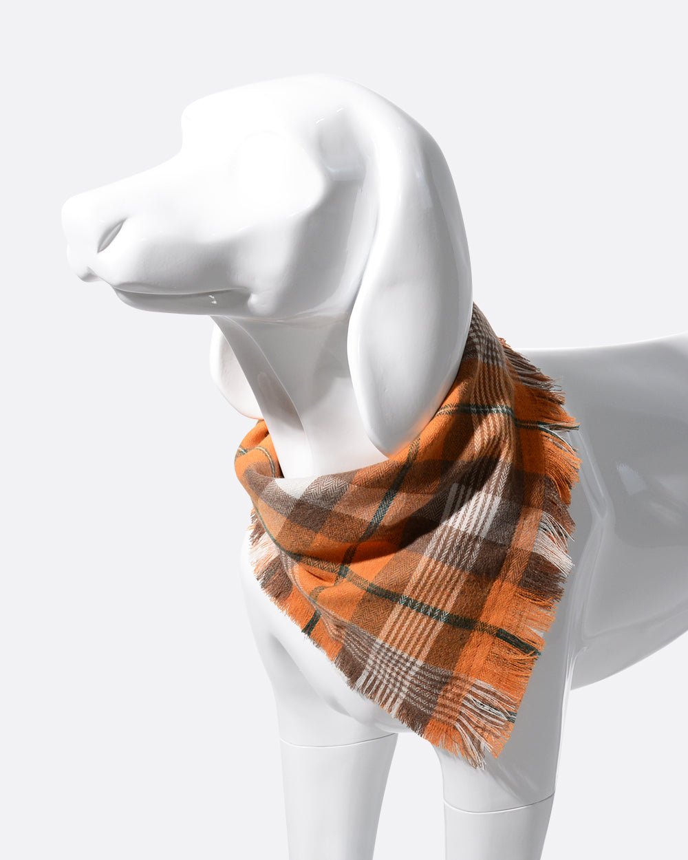 Tassel Dog Bandana - Orange Tartan