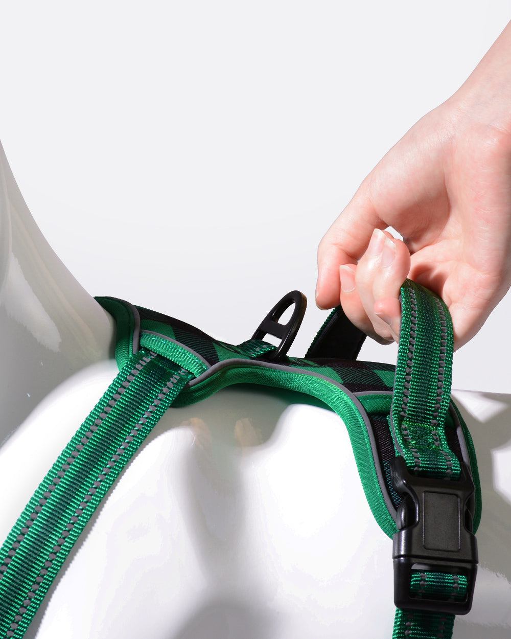 Smart Pro No Pull Dog Harness - Scottish Style Green Grid