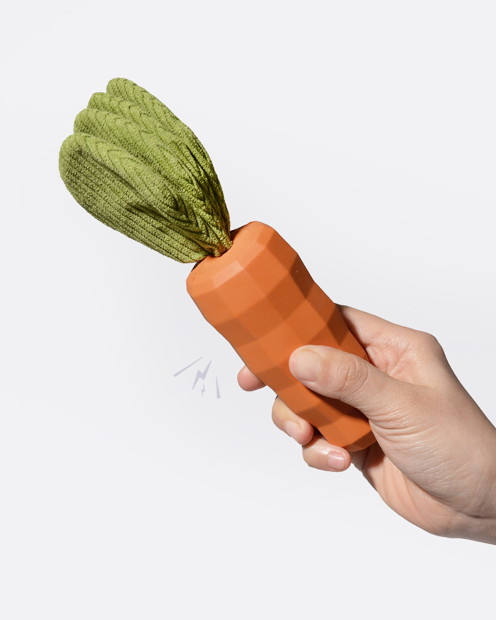 Squeaky Rubber Chew Dog Toy - Orange Carrot