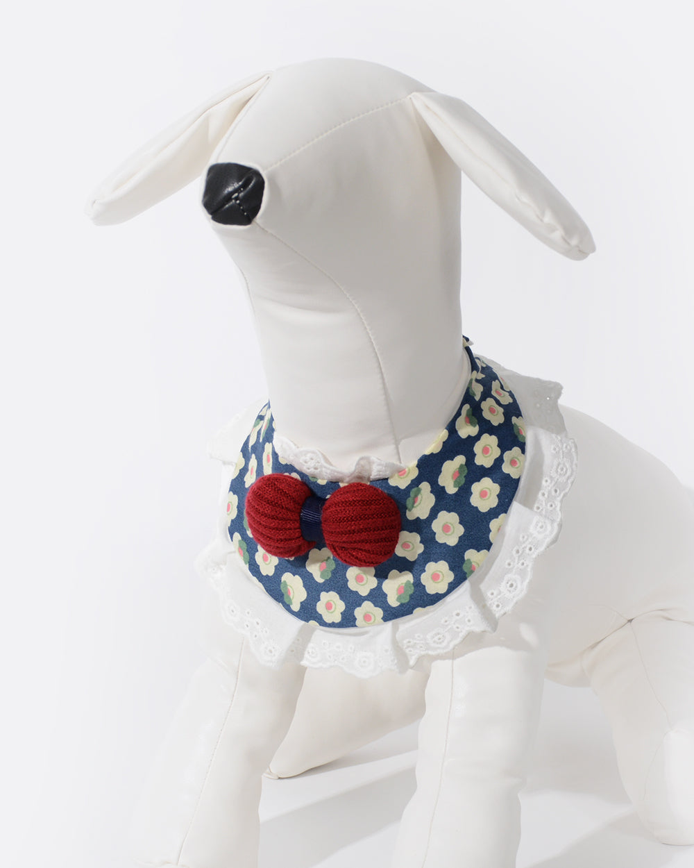 Velcro Ruffled Hem Floral Bib - Bowknot