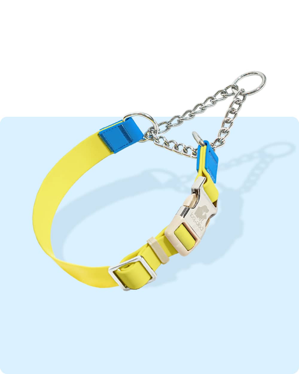 Aqua PVC Waterproof Martingale Dog Collar - Mini Yellow