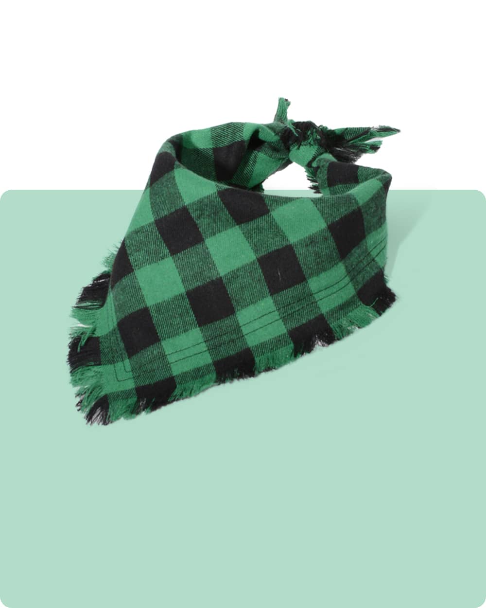 Tassel Dog Bandana - Christmas Green Grid